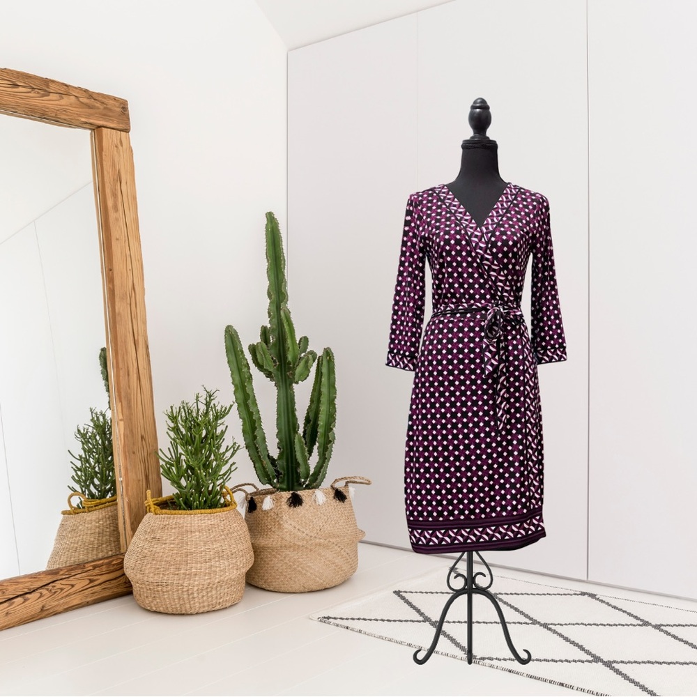 White House Black Market Geometric Wrap Dress